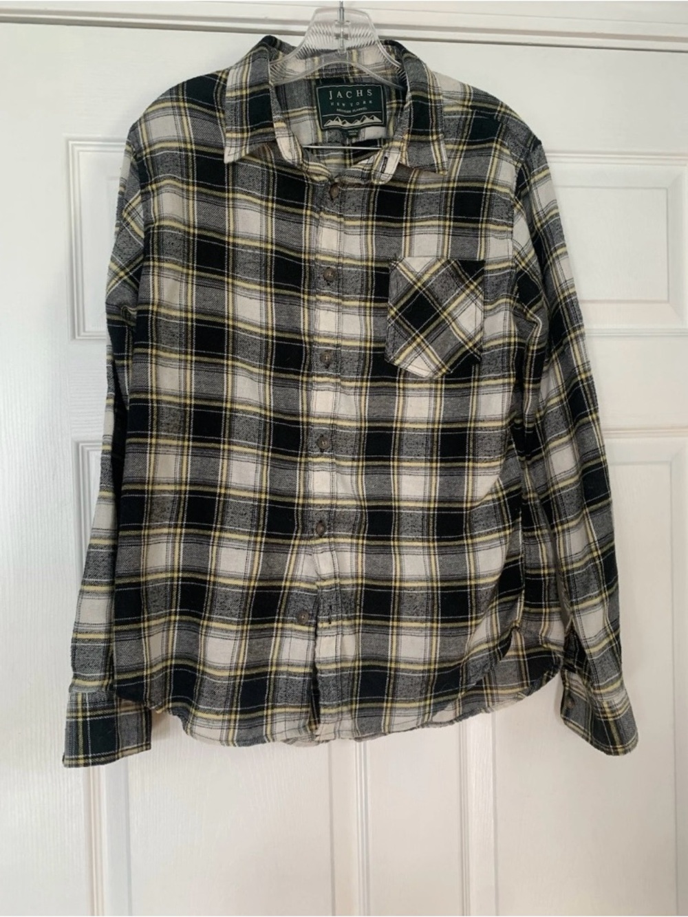 Jachs NY Men's Recycled Flannel Long Sleeve Plaid Shirt (Size Medium)